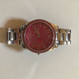 NWOT Betsey Johnson Pink and Silver Watch